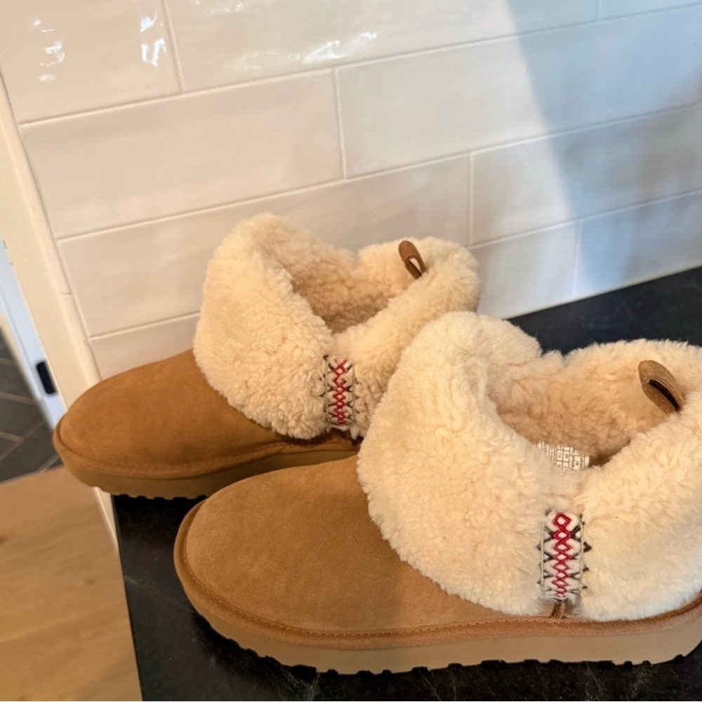 UGG Brown and Cream Ankle Booties